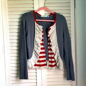 Fun Sparrow Striped-insert cardigan